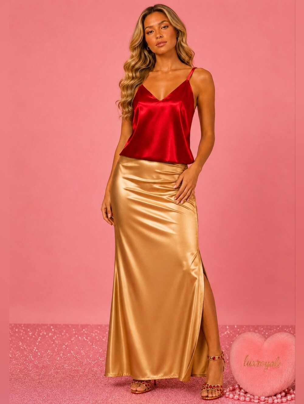 Express Vintage Red Silk Satin Cami Top Size Small Y2K Rare Sleeveless Luxury